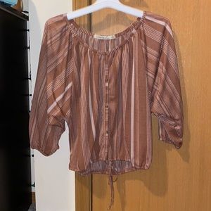 Burnt pink and white blouse